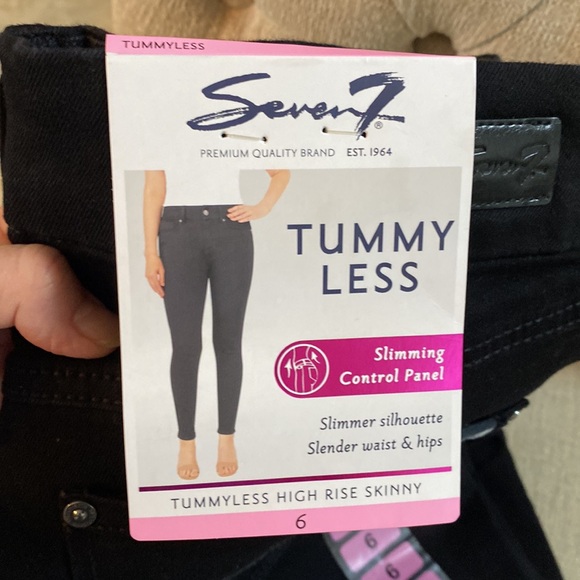 Seven7 High Rise Tummy Less & Control Lightweight Black Women Jean Leggings Sz 6 - Picture 10 of 15
